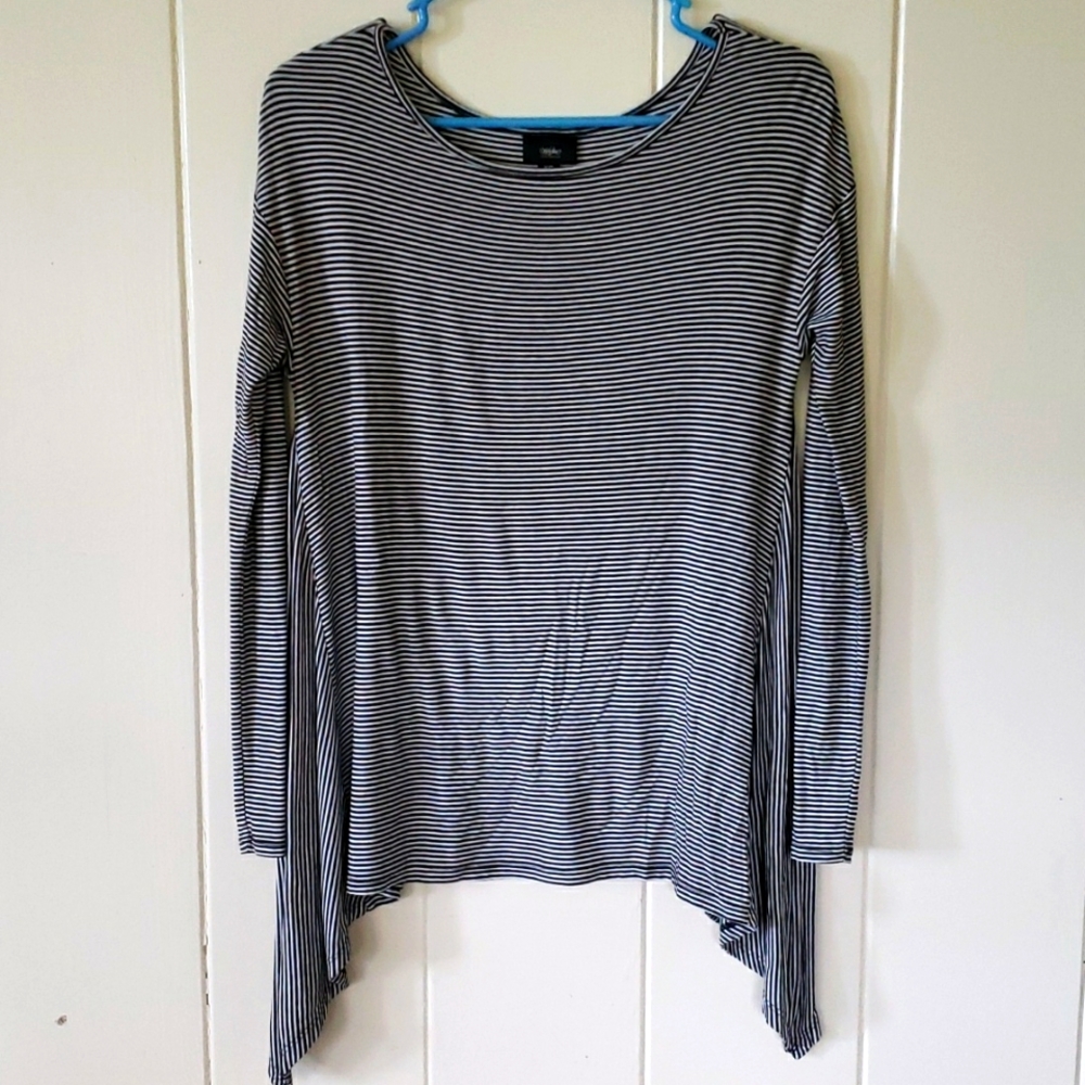 Mossimo Womens Long Sleeve Drape Side Sharkbite Oversize Top Tee XS